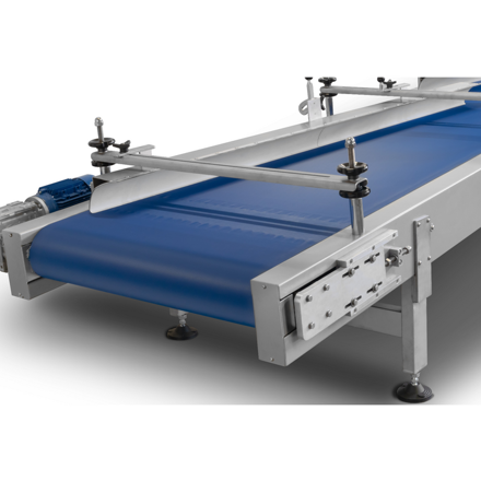 Pásový systém na zaokrúhľovanie cesta